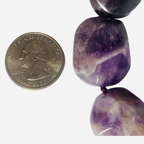 Ralph Lauren Purple Amethyst Chunky Necklace 18" Natural Stone 184 grams Bold - Picture 8 of 10